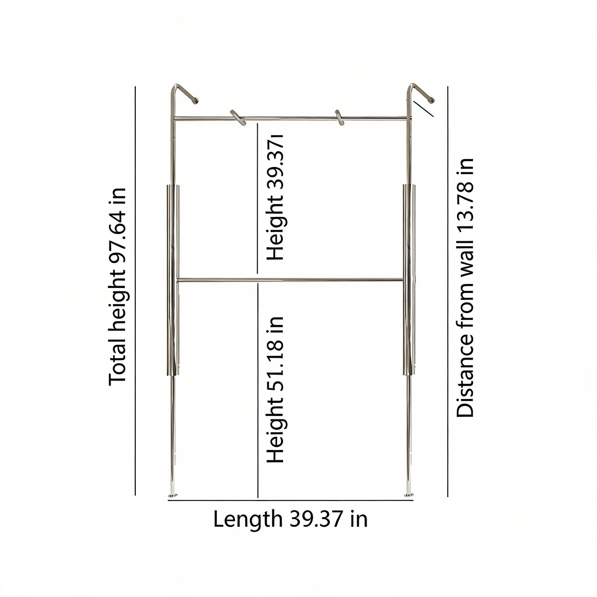 Floor & Wall Mounted Double Layer Garment Display Rack