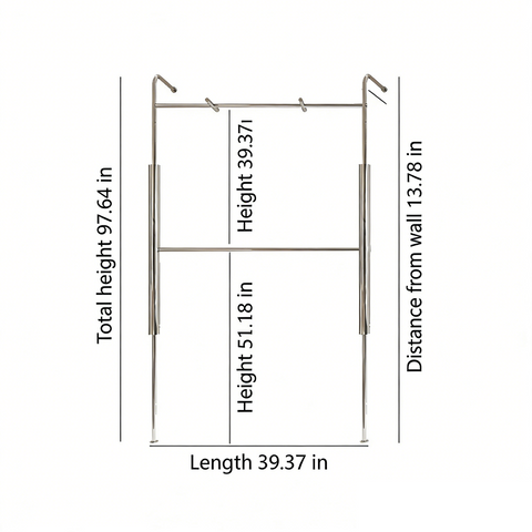 Floor & Wall Mounted Double Layer Garment Display Rack