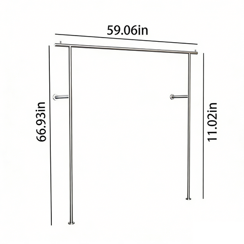 Thick Stainless Steel Wall Mounted Garment Display Rack