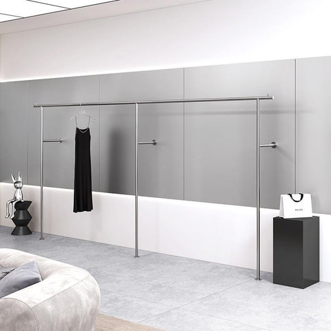 Thick Stainless Steel Wall Mounted Garment Display Rack