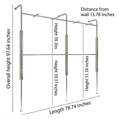 Floor & Wall Mounted Double Layer Garment Display Rack